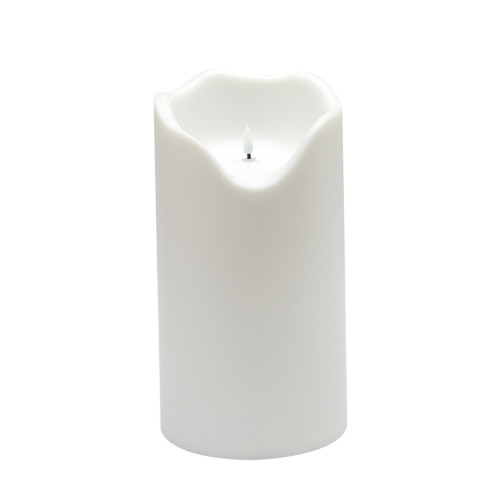LED Lighted Medium Melted Flameless Pillar Candle - 11.75" - White - IMAGE 1