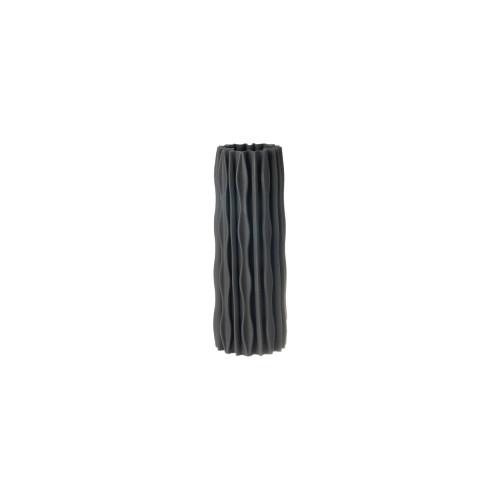Ceramic Ribbed Cylindrical Vase - 15.5" - IMAGE 1