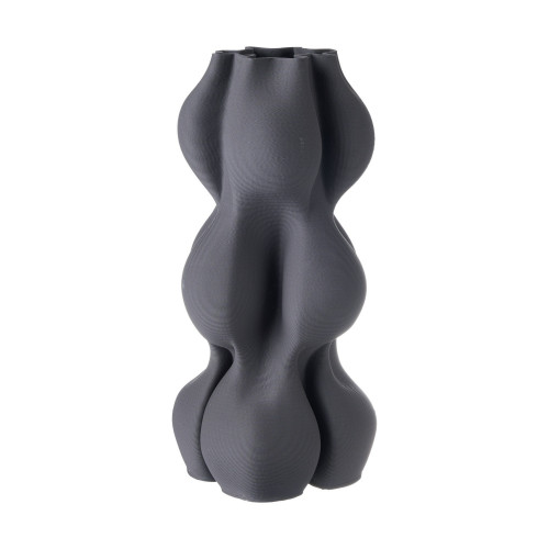 Geometric Ceramic Standing Vase - 13" - Elephant Gray - IMAGE 1