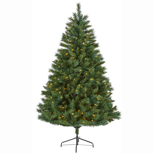6' Pre-Lit Rocky Mountain Mixed Pine Artificial Christmas Tree, Warm Clear LED Lights - IMAGE 1
