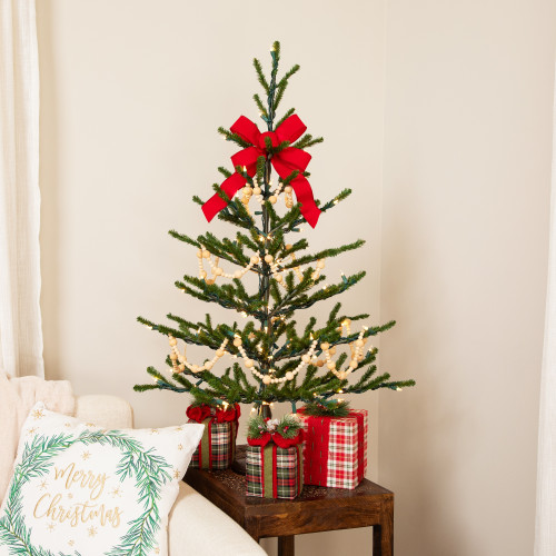 Alpine Coral Artificial Christmas Tree with Metal Base - 3' - Clear Lights - IMAGE 1