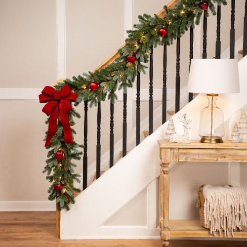 Pre-Lit Blue Spruce Artificial Christmas Garland - 9' x 14" - Clear - IMAGE 1