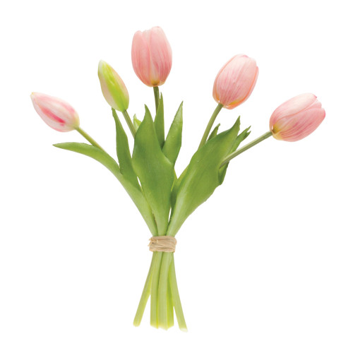 Artificial Tulip Floral Bundle Sprays - 10.5" - Pink - Set of 2 - IMAGE 1