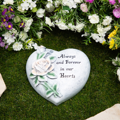 Always and Forever in Our Hearts Outdoor Memorial Garden Stone - 8" - IMAGE 1
