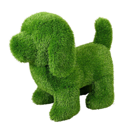 Artificial Standing Dog Outdoor Patio Garden Turf Topiary - 20" - IMAGE 1