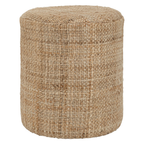 Round Accent Pouf Chair - 16.5" - Brown - IMAGE 1