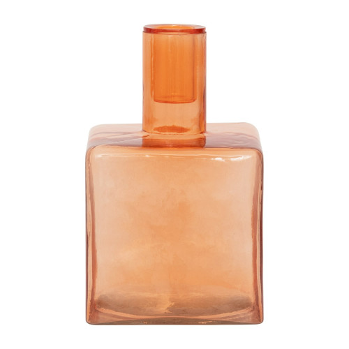 Recycled Glass Cubic Taper Candle Holder - 6.25" - IMAGE 1