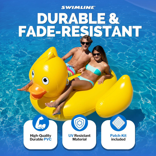 Inflatable Giant Ride-On Lucky Ducky Swimming Pool Float- 76 ...