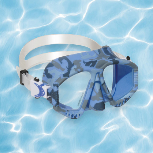 Youth and Adult St. Marteen Aviator Silicone Dive Mask - Blue - IMAGE 1