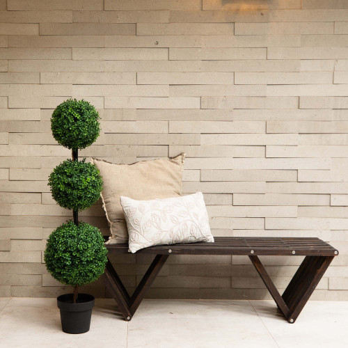 Triple Ball Boxwood Outdoor Artificial Topiary Tree with Planter - 6' - IMAGE 1