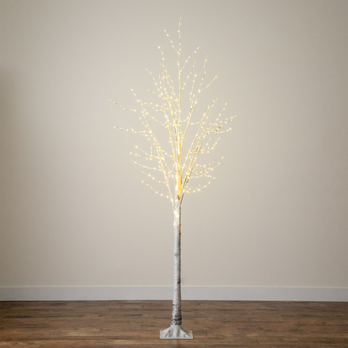 Pre-Lit Birch Artificial Christmas Tree - 8' - Warm White LED Lights - IMAGE 1