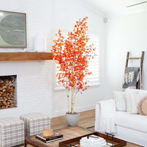 Potted Artificial Birch Tree - 9' - Unlit - IMAGE 1