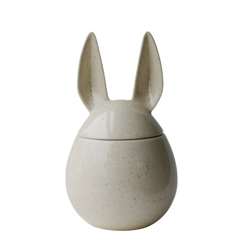 Rabbit Shaped with Long Ears Storage Canister - 6.25" - White - IMAGE 1