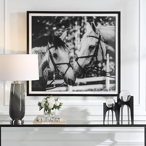 Horse Couple Framed Rectangular Wall Arts - 35.75" x 39.75" - IMAGE 1