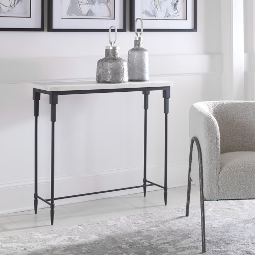 Marble Top Rectangular Console Table - 34" - IMAGE 1
