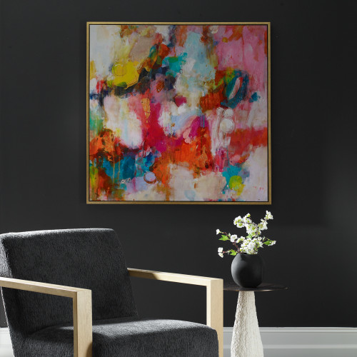 Colorful Abstract Giclee Framed Wall Art - 44" x 44" - IMAGE 1