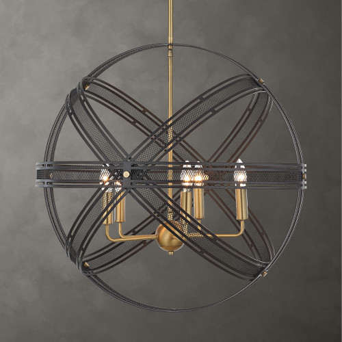 5-Light Inter-Wrapped Sphere Hanging Pendant Ceiling Light Fixture - 27.75" - IMAGE 1
