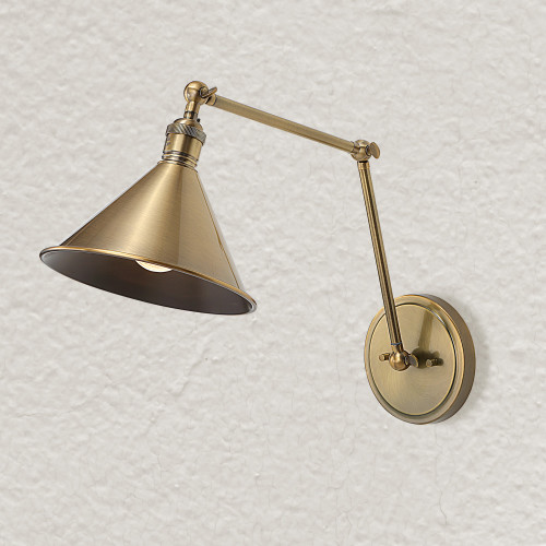 1 Light Brass Finish Adjustable Wall Sconce - 28" - IMAGE 1