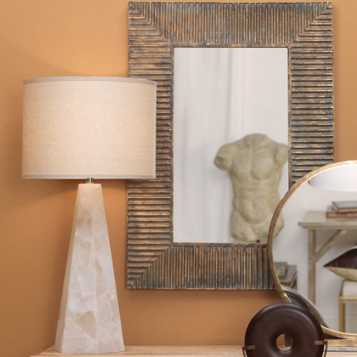 Hexagonal Shaped Table Lamp - 37" - White - IMAGE 1