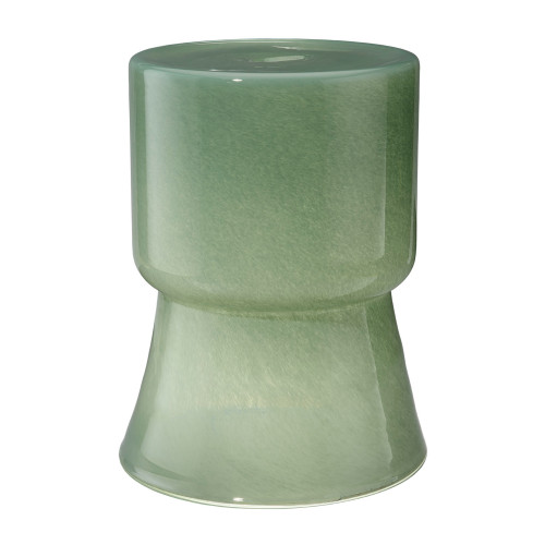 Glazed Outdoor Garden Stool - 17" - Green - IMAGE 1