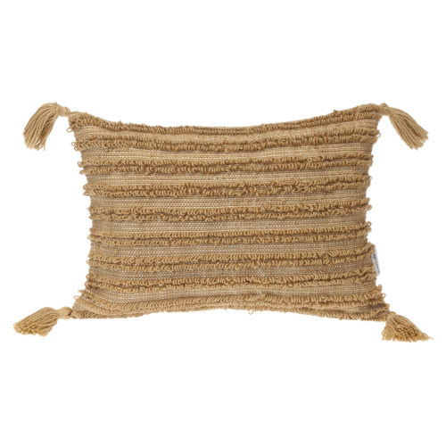 Boho Rectangular Throw Pillow with Tassels - 20" - Brown - IMAGE 1