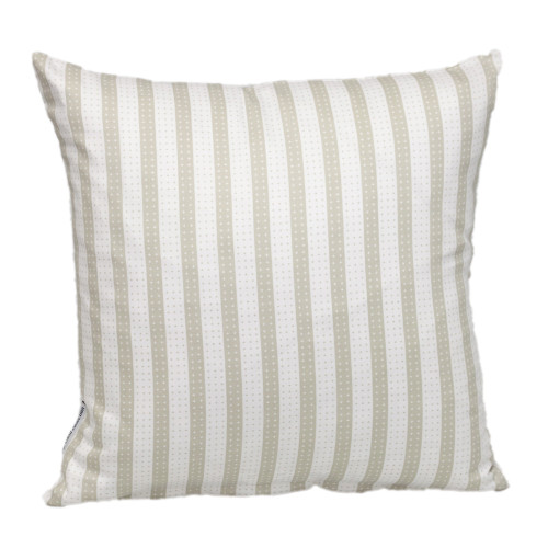 Stars Woven Cotton Throw Pillow - 16" - White and Beige - IMAGE 1