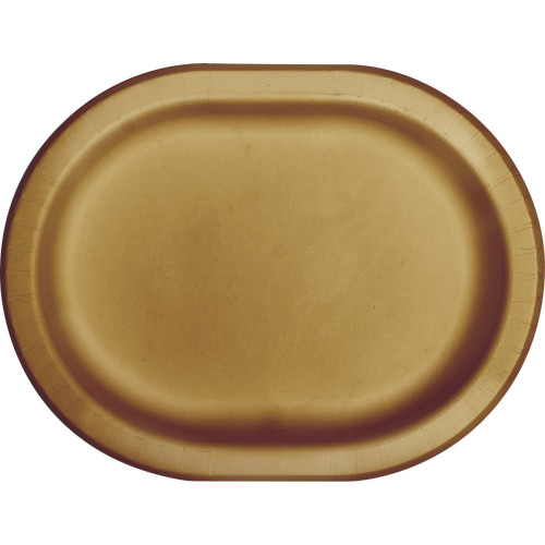 Disposable Paper Fall Harvest Dinner Plates - 12" - Gold - Club Pack of 96 - IMAGE 1