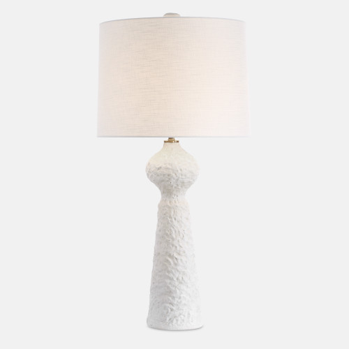 Finial Base Table Lamp with Tapered Shade - 36" - Cream - IMAGE 1