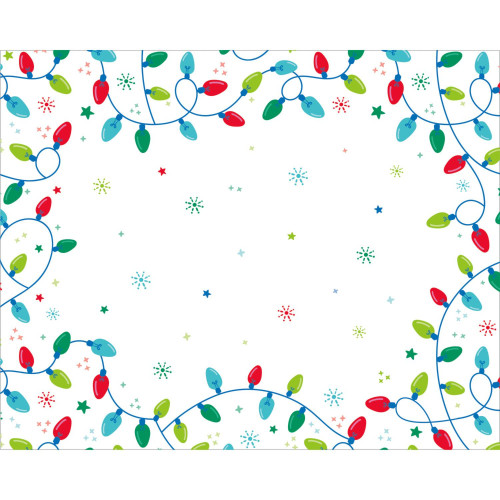 Disposable Paper Christmas Lights Rectangular Placemats - 15" - Club Pack of 144 - IMAGE 1