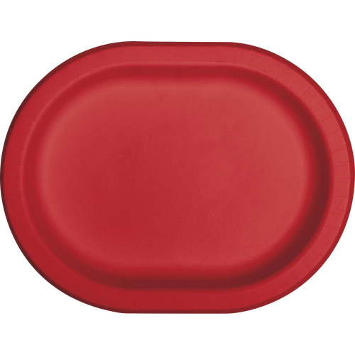 Disposable Paper Christmas Platters - 12" - Red - Club Pack of 96 - IMAGE 1