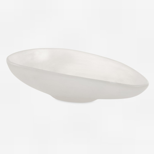 Swirled Accent Bowl - 16" - White and Clear - IMAGE 1
