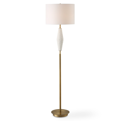 Ceramic Base Floor Lamp with Drum Shade - 65.5" - Brass Plated Finish - IMAGE 1