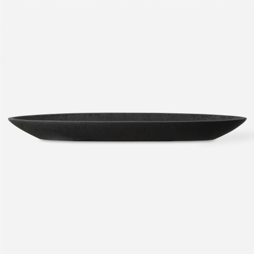 Solid Decorative Canoe Bowl - 29" - Black - IMAGE 1