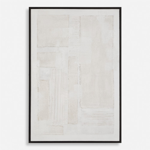 Clean Slate Hand Painted Abstract Framed Canvas Wall Art - 41.75" x 61.75" - IMAGE 1