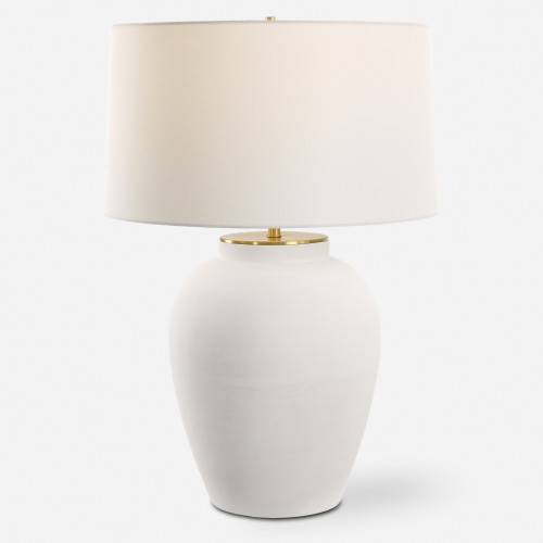 Solid Table Lamp with Tapered Shade - 29" - White - IMAGE 1