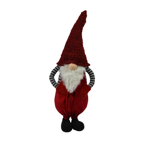 Striped Standing Gnome Christmas Figurine - 24" - Red and Black - IMAGE 1