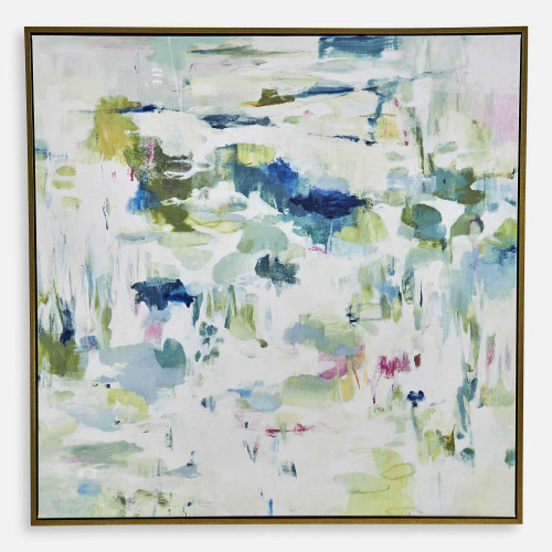 Reflections Abstract Framed Canvas Wall Art - 49.5" x 49.5" - IMAGE 1