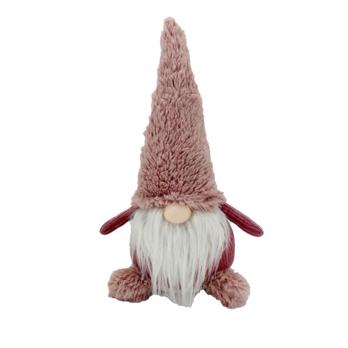 Fuzzy Hat and Shoe Christmas Gnome Decoration - 16.5" - Pink - IMAGE 1