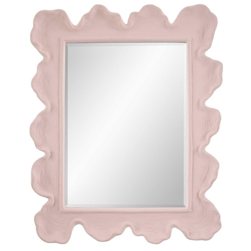Sea Coral Coastal Framed Wall Mirror - 34.25" - Pink - IMAGE 1