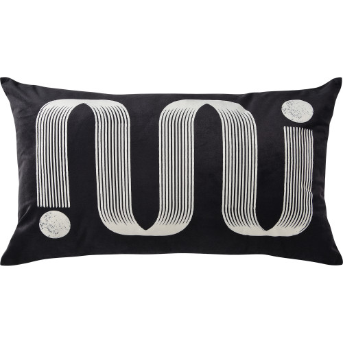 Zora Throw Pillow - 25" - Black and White - IMAGE 1
