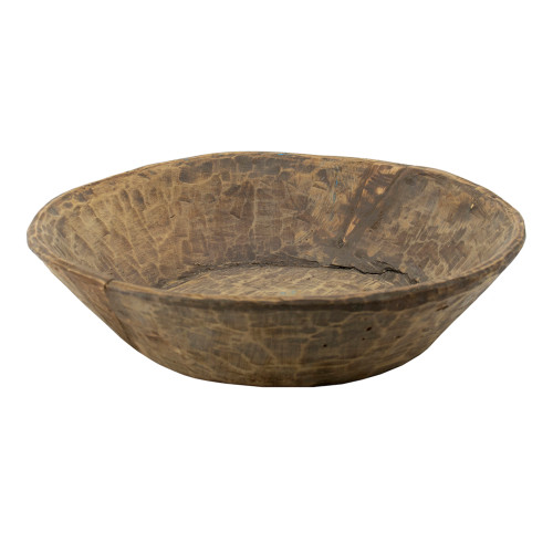 Carved Large Wooden Bowl - 18.5" - Brown - IMAGE 1