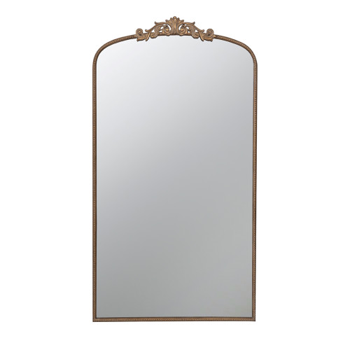 Baroque Style Arched Floor Mirror - 5.5' - Gold - IMAGE 1