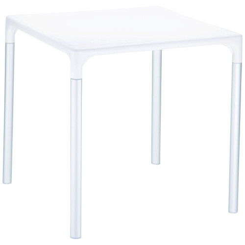 28" White Square Outdoor Patio Dining Table - IMAGE 1