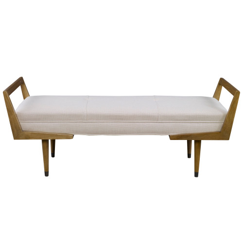 Wooden Framed Tufted Rectangular Bench - 59.25" - IMAGE 1