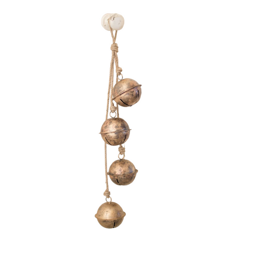 22" Copper Finish Christmas Bells Hanging Decoration - IMAGE 1