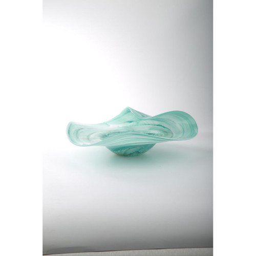 15.5" Green Distressed Finish Glass Decorative Vase - IMAGE 1