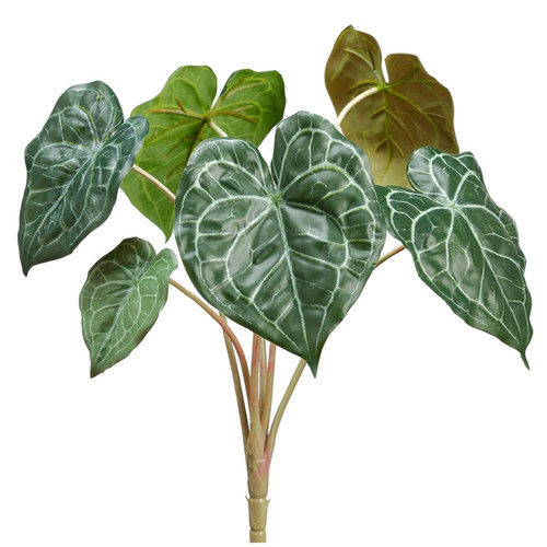 Anthurium Artificial Floral Spray - 16" - Green - IMAGE 1