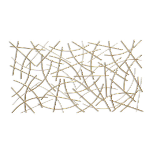Curved Metal Abstract Wall Decoration - 44.25" - Gold - IMAGE 1
