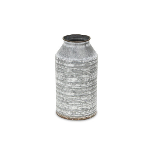Handcrafted Galvanized Cylindrical Milk Jar - 10.25" - IMAGE 1