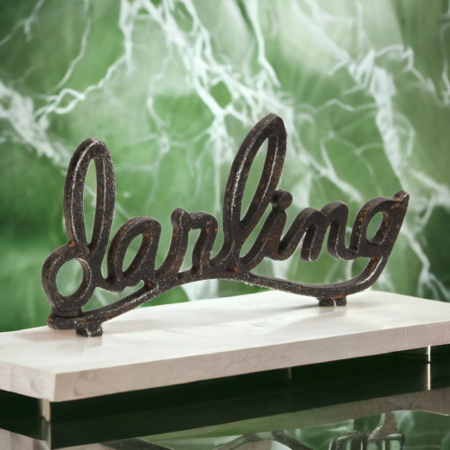 Handcrafted Cast Iron Darling Decoration - 10" - Black - IMAGE 1